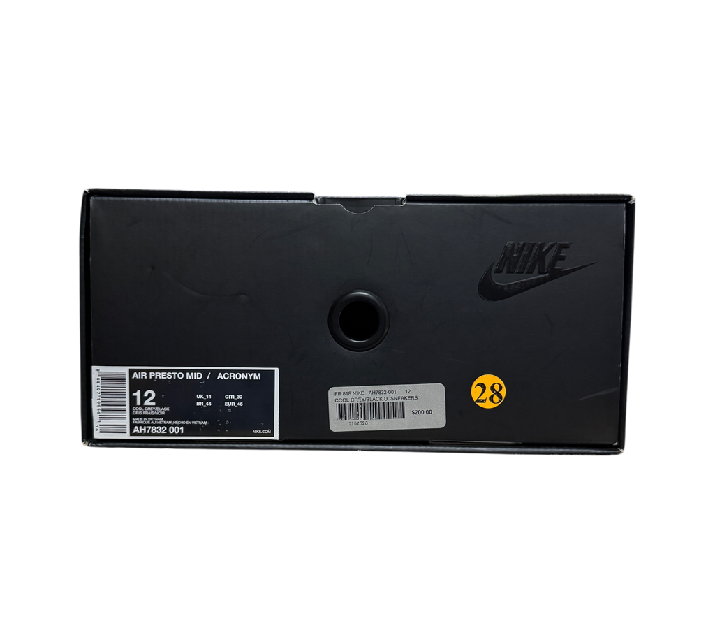 *USED* Nike Air Presto Mid Acronym "Cool Grey" AH7832-001