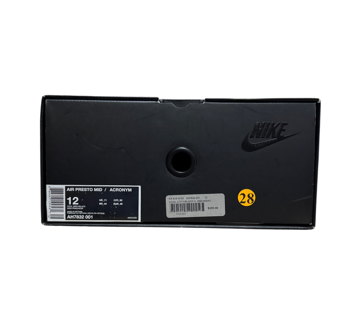 *USED* Nike Air Presto Mid Acronym "Cool Grey" AH7832-001