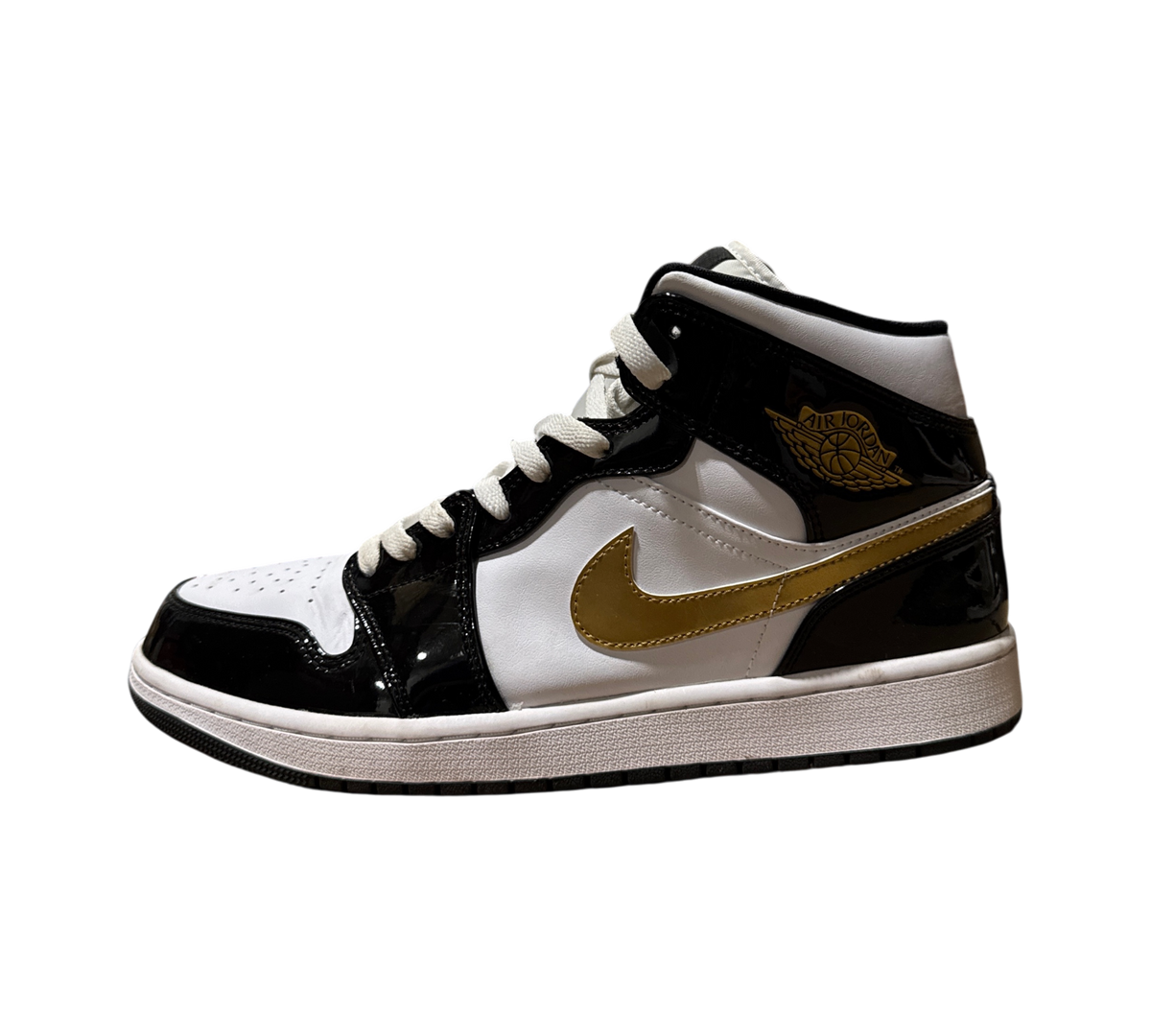 *USED* Jordan 1 Mid "Metallic Gold" 852542-007
