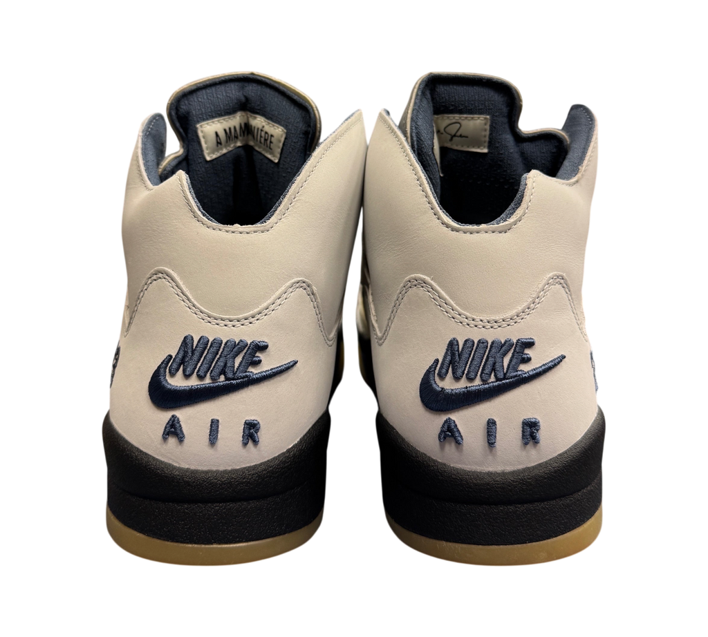 Genesis Boutique Jordan 5 A Ma Maniere Dawn sneakers showing the embroidered Nike Air heel branding and gum soles