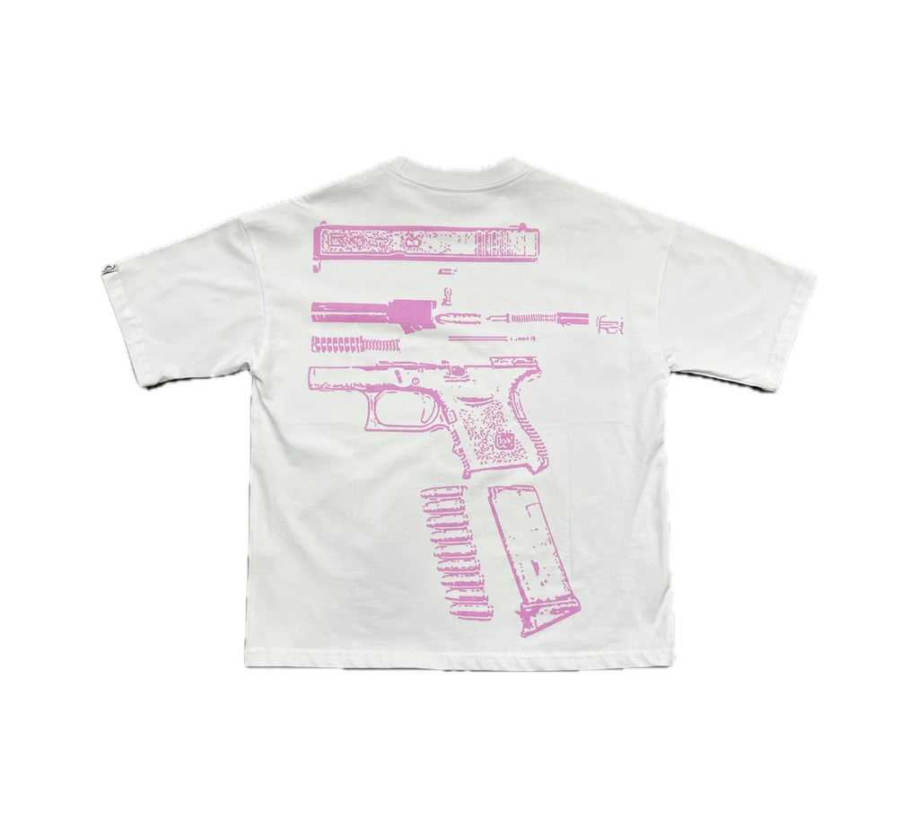 kixkzgalore In Glock We Trust T-Shirt "White with Pink"