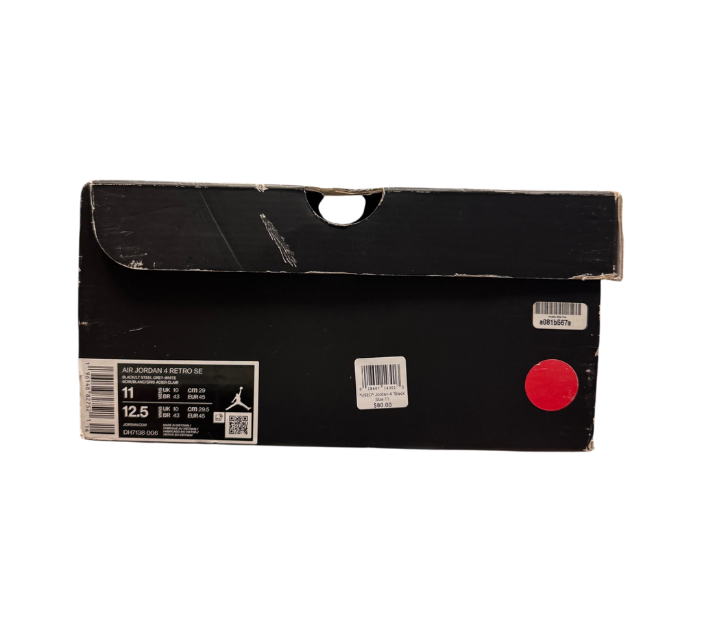 *USED* Jordan 4 "Black Canvas" DH7138-006