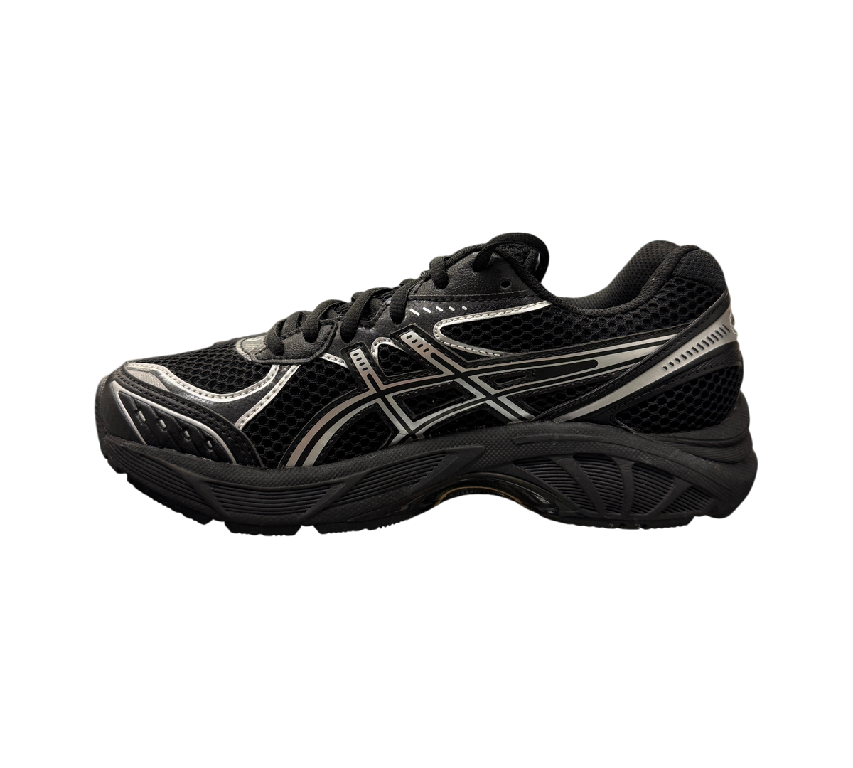 Genesis Boutique Asics GT2160 Black Pure Silver running shoe with mesh upper and metallic silver accents