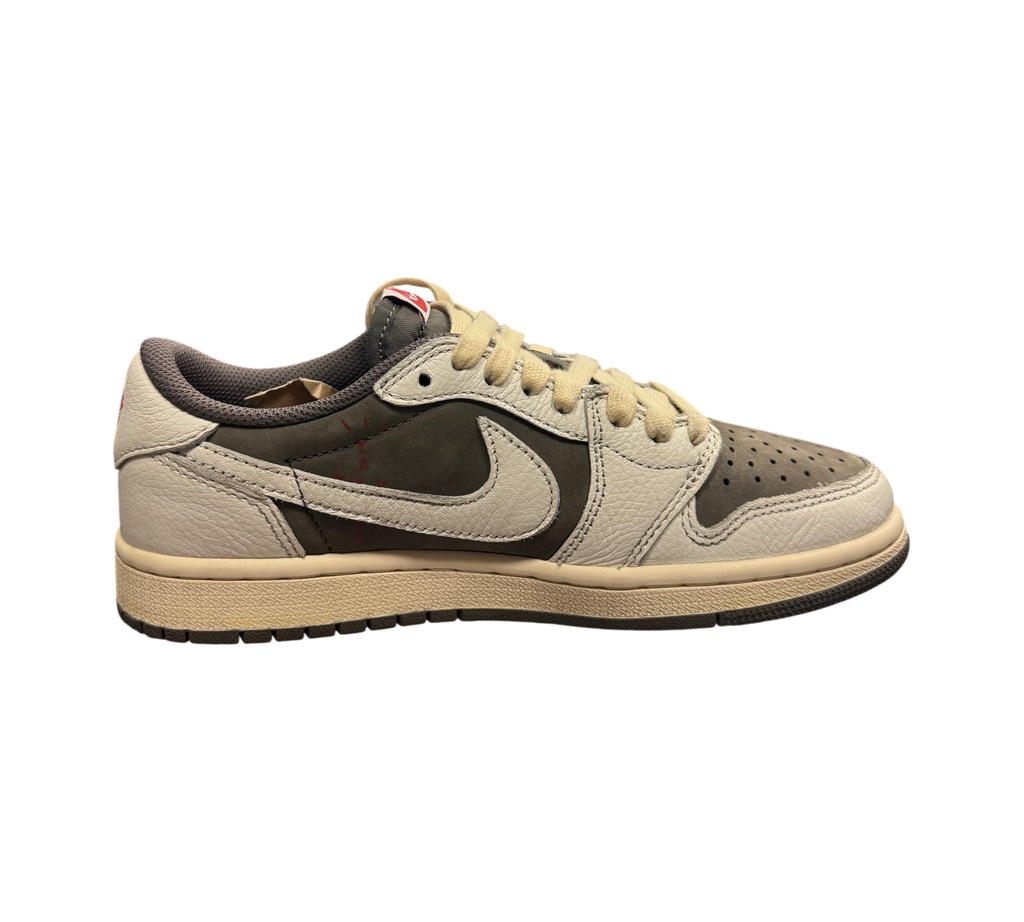 Genesis Boutique Jordan 1 Low Travis Scott Reverse Mocha sneakers in mocha brown and off-white leather