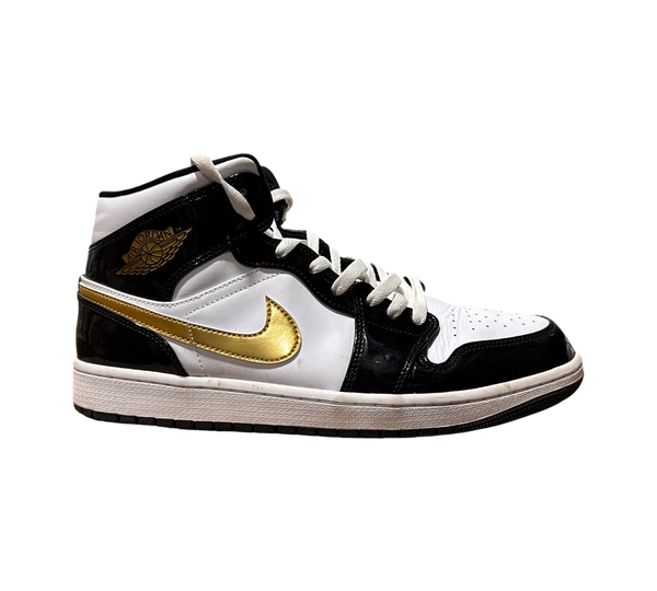 *USED* Jordan 1 Mid "Metallic Gold" 852542-007