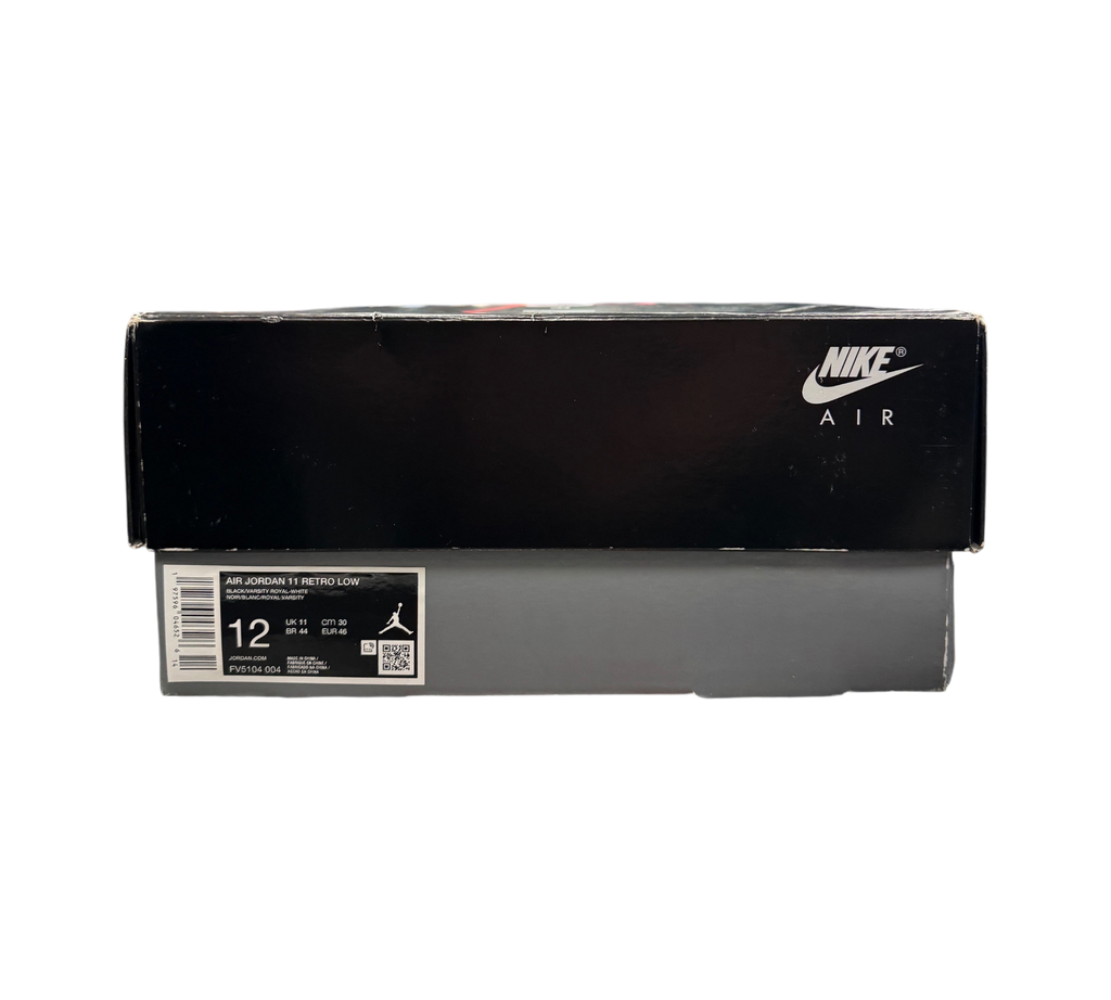 Genesis Boutique Jordan 11 Low Space Jam sneaker box with Nike Air branding and size 12 label
