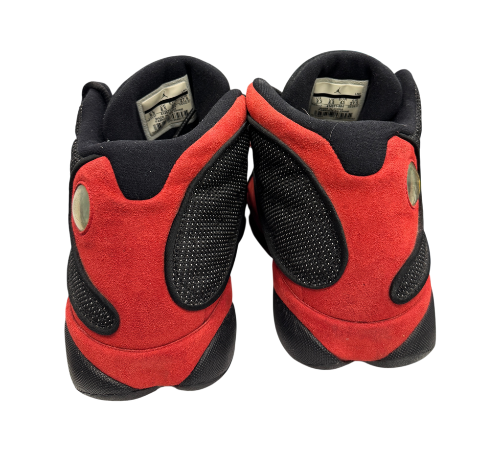 Genesis Boutique pre-owned Jordan 13 Bred sneakers in black and red suede with signature holographic heel emblem