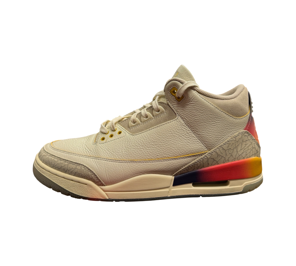 Genesis Boutique Jordan 3 J Balvin Medellín Sunset sneakers in cream leather with a sunset gradient heel tab