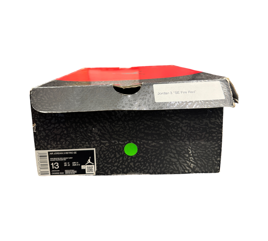 Genesis Boutique Jordan 3 Unite shoe box with black elephant print pattern and size 13 label