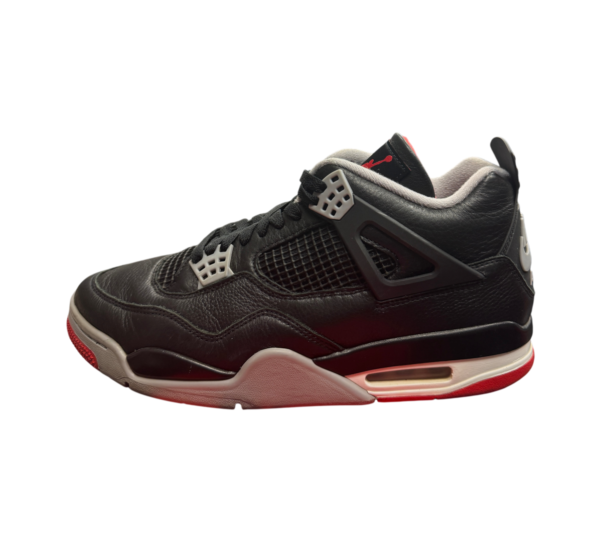 Genesis Boutique pre-owned Jordan 4 Bred Reimagined sneakers in black leather with red and grey accents