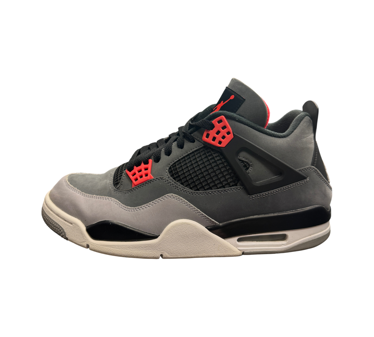 Genesis Boutique pre-owned Jordan 4 Infrared sneakers in dark grey nubuck with bright red accents and black details