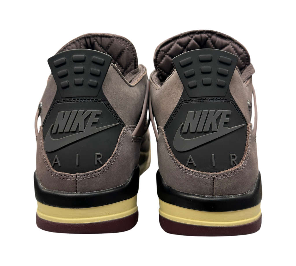 Genesis Boutique Jordan 4 A Ma Maniere Violet Ore sneakers, rear view showing Nike Air branding and quilted lining.