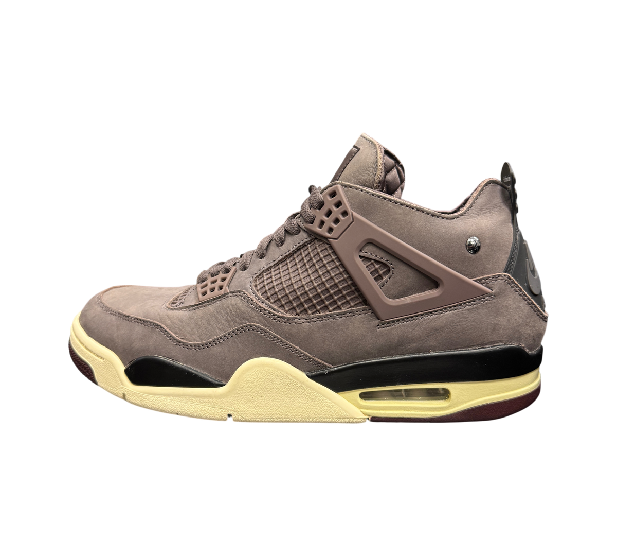 Genesis Boutique Jordan 4 A Ma Maniere Violet Ore sneakers in premium mauve suede with cream midsole and black accents
