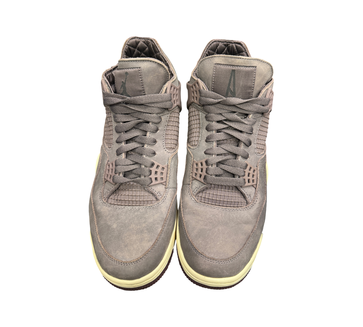 Genesis Boutique Jordan 4 A Ma Maniere Violet Ore sneakers in premium grey nubuck with quilted interior lining