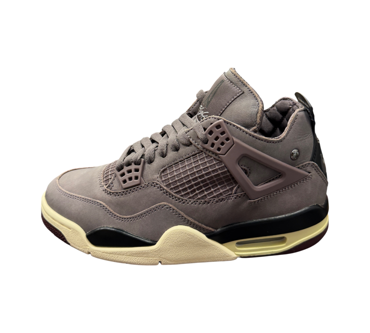 Genesis Boutique Jordan 4 A Ma Maniere Violet Ore sneakers in muted purple nubuck with black and cream accents