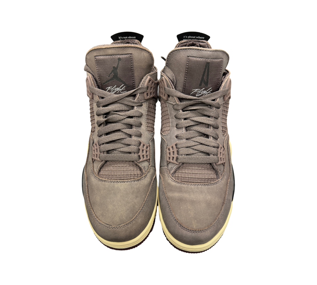 Genesis Boutique Jordan 4 A Ma Maniere Violet Ore sneakers in premium muted purple nubuck with cream midsoles.