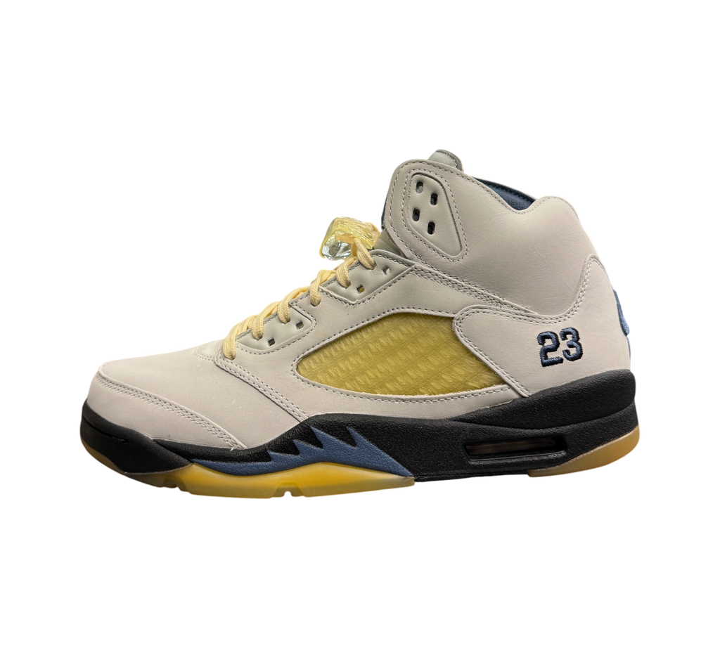 Genesis Boutique Jordan 5 A Ma Maniere Dawn sneakers in light grey with yellowed mesh and black midsole details
