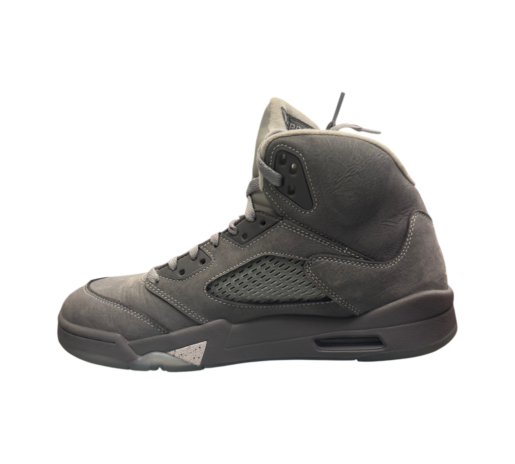 Genesis Boutique Jordan 5 Wolf Grey high-top sneakers in grey suede with speckled midsole detail