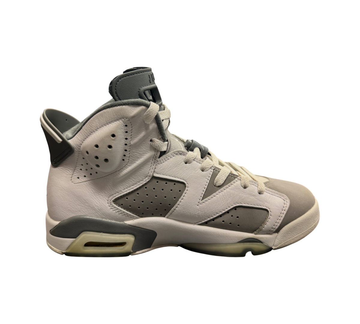 Genesis Boutique Jordan 6 Cool Grey sneakers in white and grey leather with perforated side panels