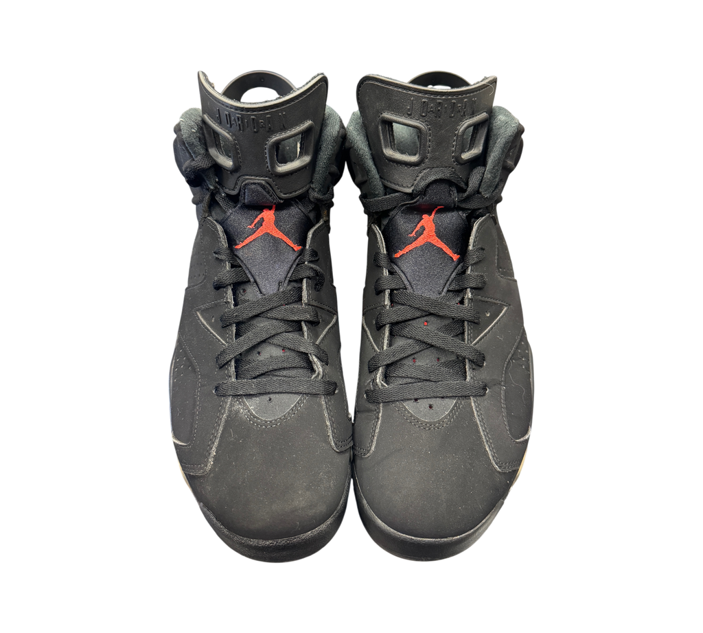 Genesis Boutique Jordan 6 Infrared 2018 sneakers in black nubuck with red Jumpman logo on the tongue