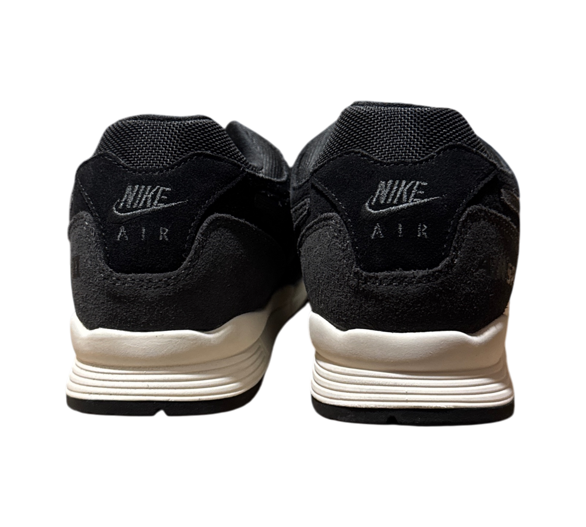 Genesis Boutique Nike Air Span II Black Anthracite sneakers showing the rear view with white midsoles