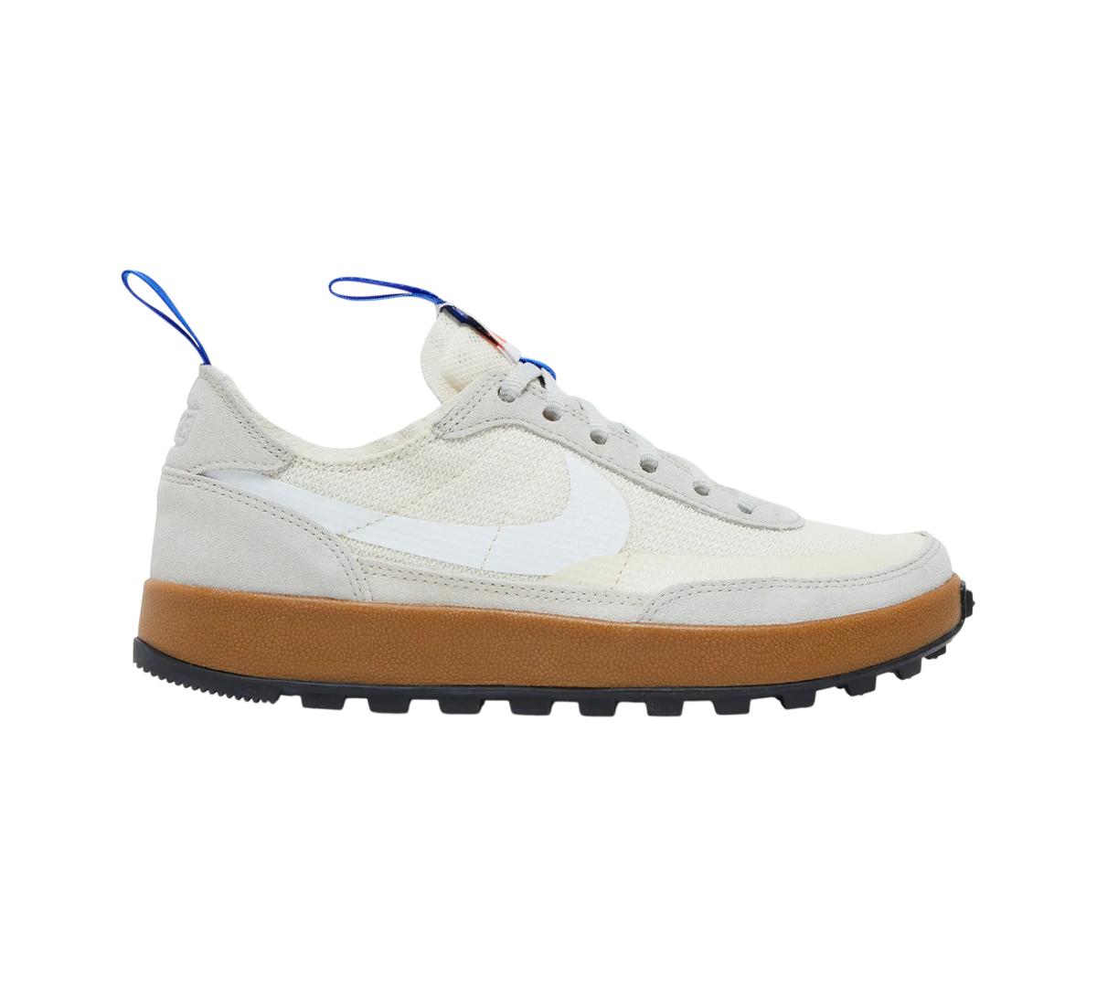 Genesis Boutique Nike Craft General Purpose Shoe "Tom Sachs" in cream with white Nike swoosh and gum sole.