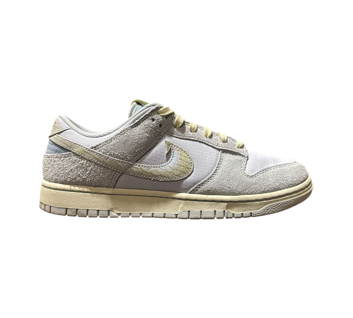 Genesis Boutique Nike Dunk Low Gone Fishing Chinook Salmon sneakers in light grey suede and textured leather