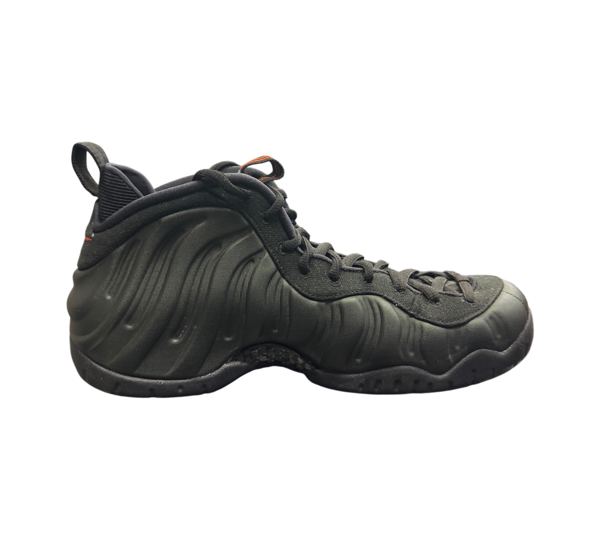 Genesis Boutique Nike Foamposite Pro Sequoia sneakers in dark green with a sleek molded upper and black accents