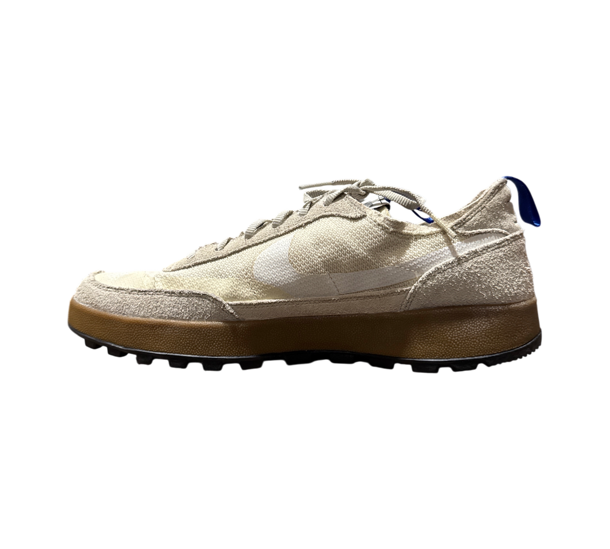 Genesis Boutique NikeCraft General Purpose Shoe Tom Sachs in beige suede and mesh with a gum rubber sole
