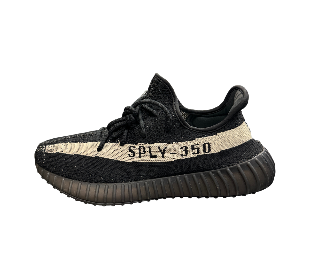 Genesis Boutique Yeezy 350 Oreo sneaker in black and white Primeknit with SPLY-350 side stripe detail