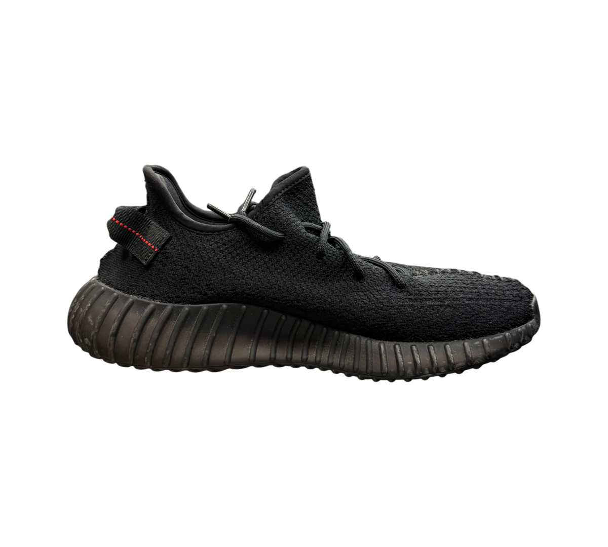 Genesis Boutique pre-owned Yeezy 350 V2 Bred sneakers in black Primeknit with red heel tab stitching