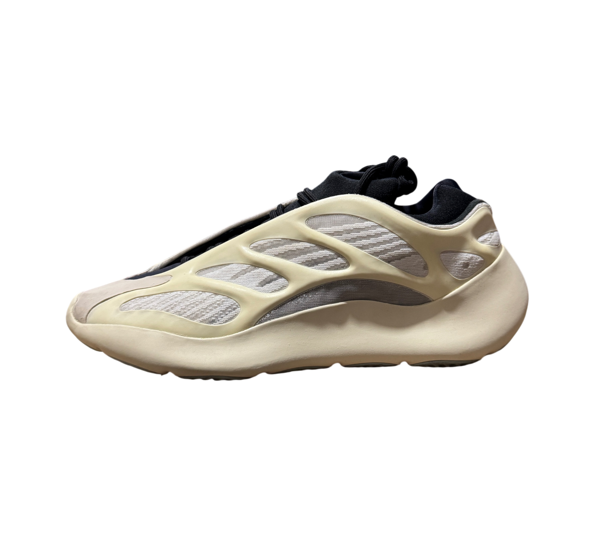 Genesis Boutique pre-owned Yeezy 700 Azael sneakers in off-white and black with visible toe stains