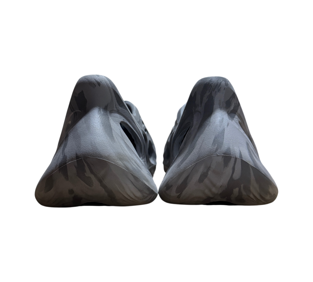 Genesis Boutique Yeezy Foam Runner MX Granite sneakers in grey marbled foam, rear view showing heel design