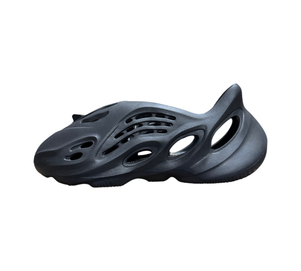 Genesis Boutique Yeezy Foam Runner Onyx slip-on shoe in black featuring a unique sculpted EVA foam design